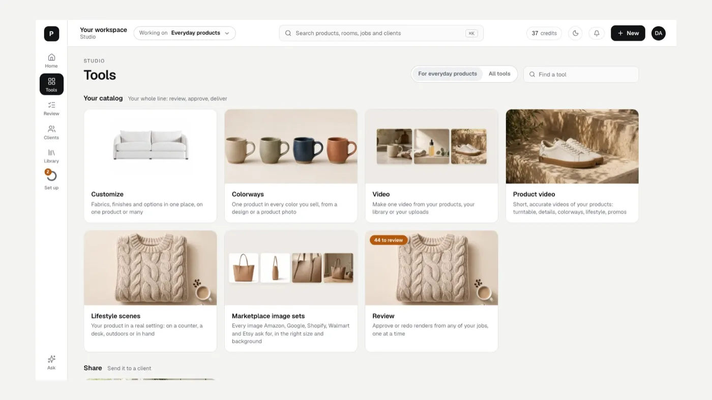 The Tools page for Everyday products